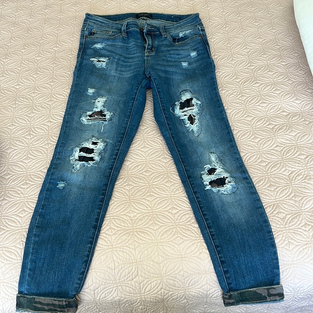 Just Blue camo patch jeans